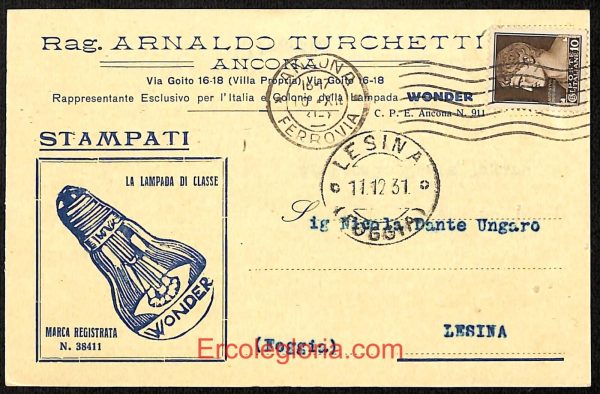 ad9706 - CARTOLINA  D'EPOCA - Ancona Città - Arnaldo Turchetti  1931