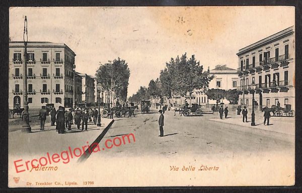 ah4955 - CARTOLINA D'EPOCA - Palermo Città - Via della Liberta