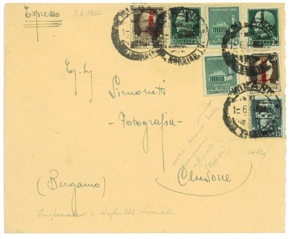 P2412 - ITALIA RSI , BELLA MISTA L.1,75 IN TARIFFA, PER ESPRESSO (MANUSCRITTO)