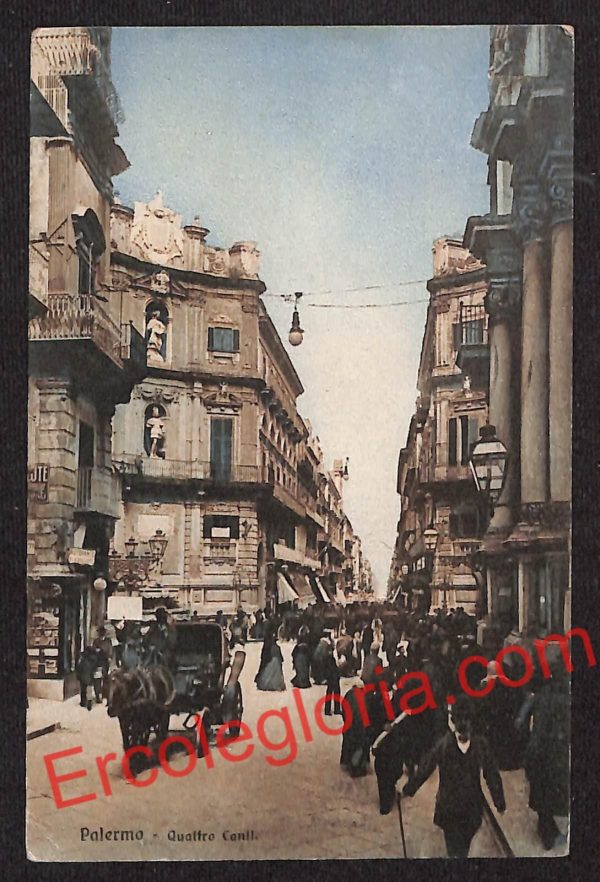 ah4965 - CARTOLINA D'EPOCA - Palermo Città - Quattro Canti