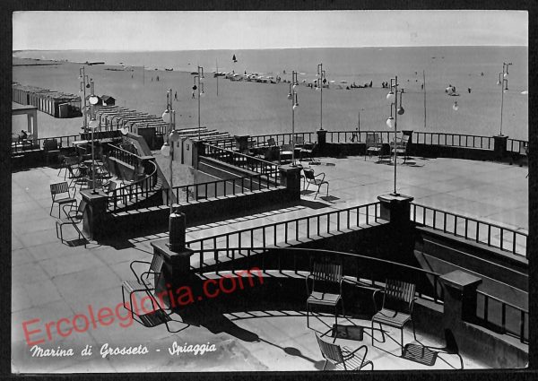 ag2316 - CARTOLINA D'EPOCA - Grosseto Provincia - Marina di Grosseto  1954