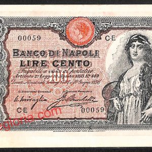 ah3579 - CARTOLINA D'EPOCA - Napoli Città - Banco di Napoli - Lire Cento