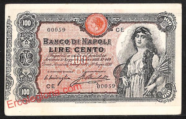 ah3579 - CARTOLINA D'EPOCA - Napoli Città - Banco di Napoli - Lire Cento