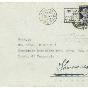 P2623 - ITALIA , SASSONE 615 CIMAROSA, ISOLATO SU BUSTA. 31.12.1949
