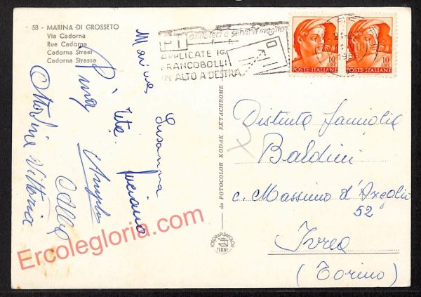 ag2326 - CARTOLINA D'EPOCA - Grosseto Provincia - Marina di Grosseto  1956 - immagine 2