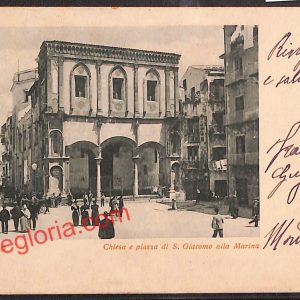 ah4971 - CARTOLINA D'EPOCA - Palermo- Chiesa e Piazza di S. Giacomo alla Marina