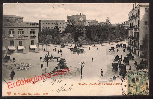 ah4973 - CARTOLINA D'EPOCA - Palermo Città - Giardino Garibaldi
