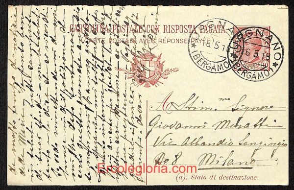 ae1723 - 2 CARTOLINE  D'EPOCA - Bergamo  Provincia - Urgnano