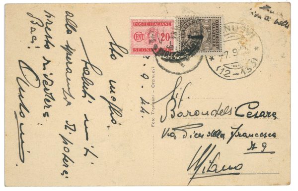 P2409 - ITALIA RSI , 7.9.44 F.LLO RECAPITO AUTORIZZATO, USATO COME SEGNATASSE