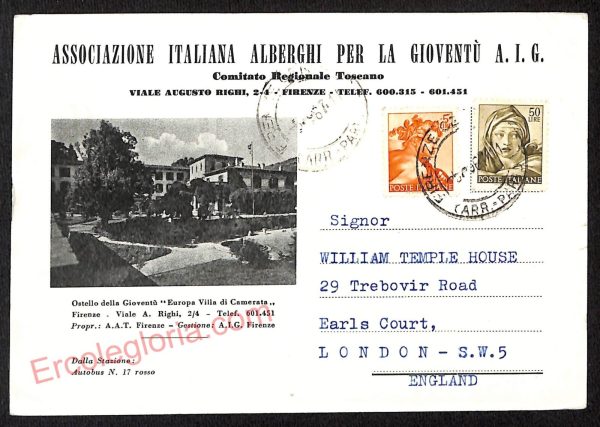 ae6276 - CARTOLINA D'EPOCA  Firenze- Associazione Italiana Alberghi per Gioventu