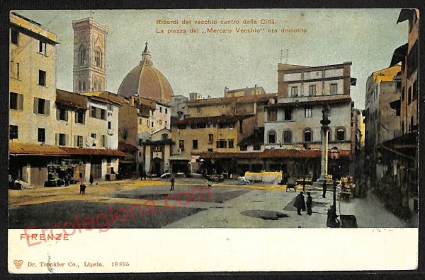 ae6290 - CARTOLINA D'EPOCA  Firenze Città - La Piazza del ''Mercato Vecchio''