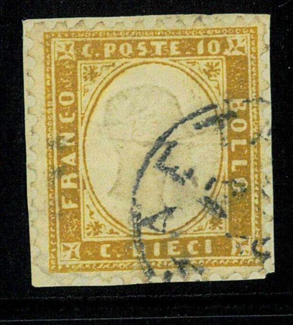 P3034 B - ITALIA, SASS. NR. 1 SU FRAMMENTO, ANNULLO GAETA, MOLTO BELLO