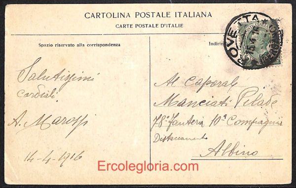 ae1604 - CARTOLINA  D'EPOCA - Bergamo  Provincia - Songavazzo  1916 - immagine 2
