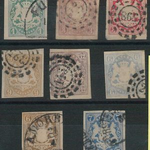 60885 - GERMANY Bayern - STAMPS: Michel # 14/18 + 20/21 - USED! Very nice!