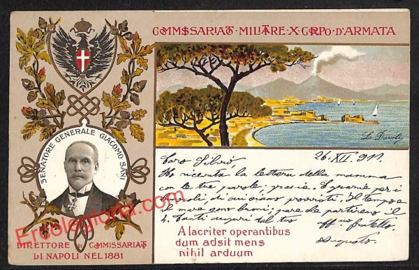 ah3581 - CARTOLINA D'EPOCA - Napoli Città - Commissariato Militare