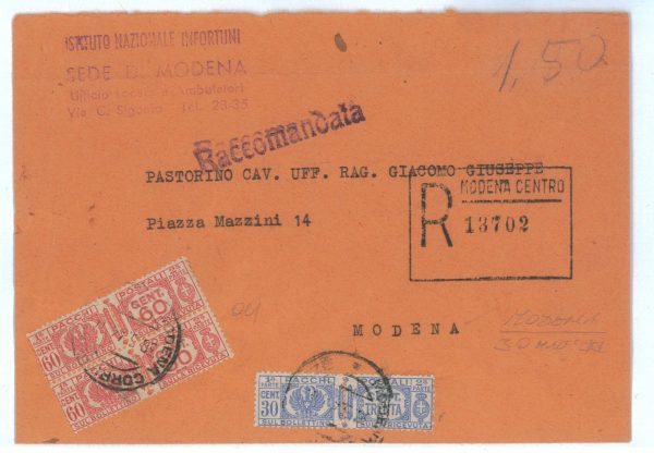 P2397 - ITALIA RSI , 30.5.44, BELLISSIMA RACCOMANDATA PER DISTRETTO.