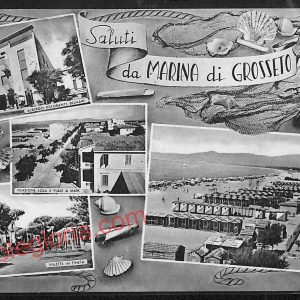 ag2374 - CARTOLINA D'EPOCA - Grosseto Provincia - Marina di Grosseto   1958
