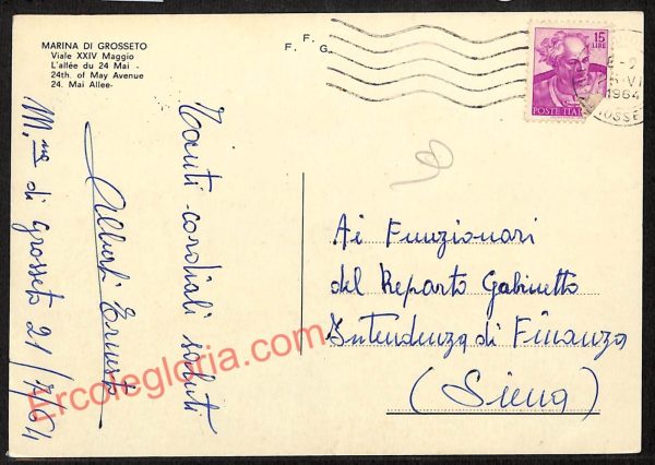 ag2386 - CARTOLINA D'EPOCA - Grosseto Provincia - Marina di Grosseto   1964 - immagine 2