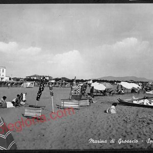 ag2396 - CARTOLINA D'EPOCA - Grosseto Provincia - Marina di Grosseto  1955