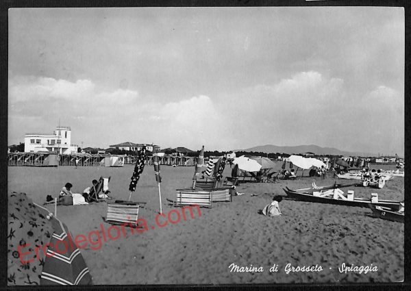 ag2396 - CARTOLINA D'EPOCA - Grosseto Provincia - Marina di Grosseto  1955