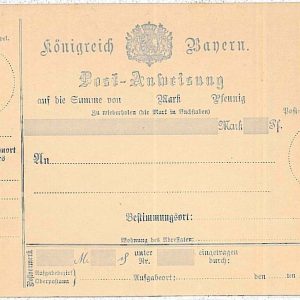 30561 - GERMANY Bayern -  POSTAL  Stationery MONEY ORDER Post-Anweisung - 30 Pfe