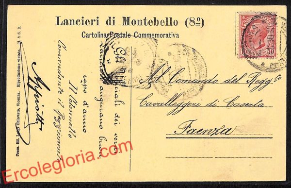 ah5861 - CARTOLINA  D'EPOCA - Pavia Città - Lancieri di Montebello - immagine 2