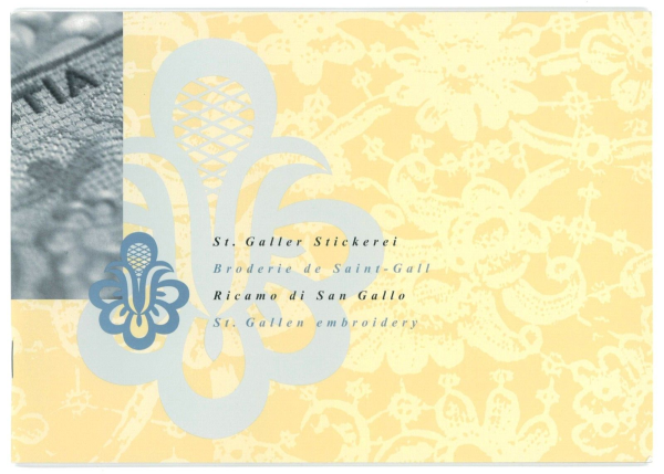 P3341 - SWITZERLAND, FOLDER WITH 5 SFR STAMP ST. GALLEN EMBROIDERY, VERY NICE