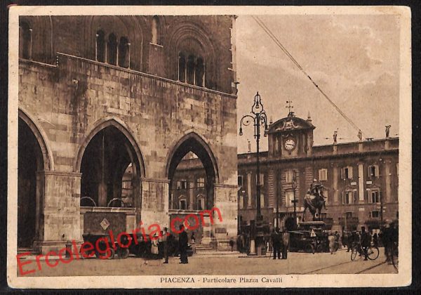ah7346 - CARTOLINA D'EPOCA - Piacenza Città - Particolate Piazza Cavalli