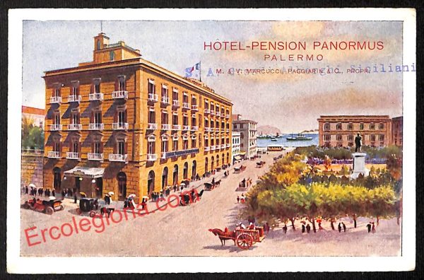 ah5031 - CARTOLINA D'EPOCA - Palermo Città - Hotel Pensione Panormus