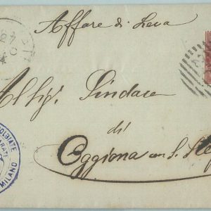 68580  - ITALIA REGNO - STORIA POSTALE -  BUSTA da ALBIZZATE   Varese 1884
