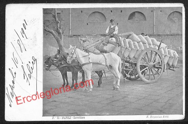 ah3699 - CARTOLINA D'EPOCA - Napoli Città - Carrettiere