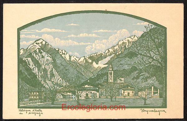 ad9873 - CARTOLINA  D'EPOCA - Aosta Città - '' Xilografe d' Arte ''