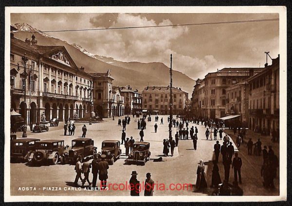 ad9874 - CARTOLINA  D'EPOCA - Aosta Città - Piazza Carlo Alberto  1942