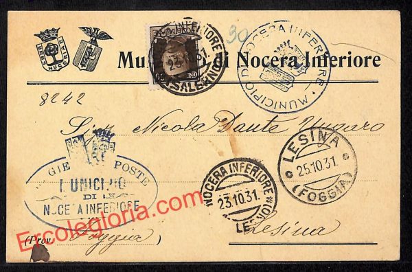 ai4600 - STORIA POSTALE - Salerno Provincia - Nocera Inferiore