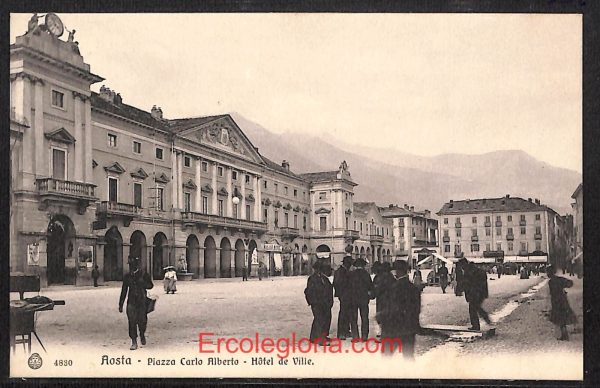 ad9880 - CARTOLINA  D'EPOCA - Aosta Città - Piazza Carlo Alberto