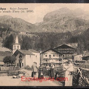 ad9883 - CARTOLINA  D'EPOCA - Aosta Città - Saint - Jacques nello sfondo Fiery