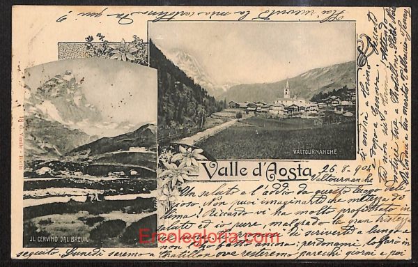 ad9887 - CARTOLINA  D'EPOCA - Aosta Città - Panorama    1904