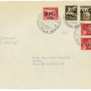 P2649 - ITALIA AMG-VG , LETTERA TARIFFA L. 6,00 DA TRIESTE A GORIZIA, 20.8.47