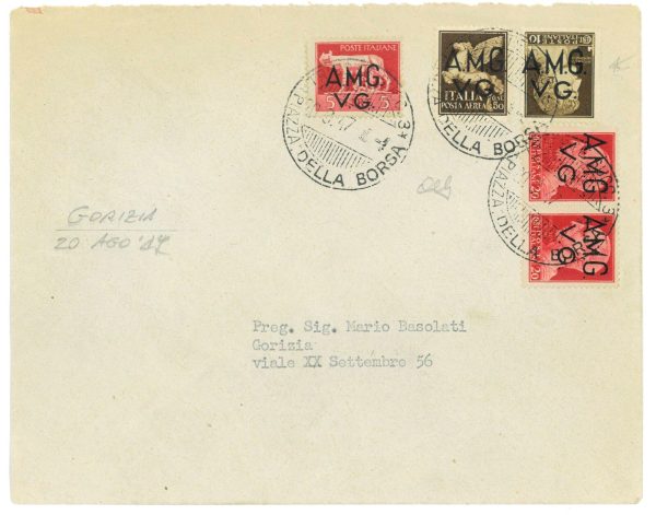 P2649 - ITALIA AMG-VG , LETTERA TARIFFA L. 6,00 DA TRIESTE A GORIZIA, 20.8.47