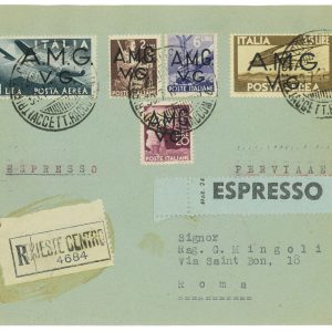 P2650 - ITALIA AMG-VG , BELLISSIMA LETTERA RACCOMANDATA ESPRESSO PER ROMA
