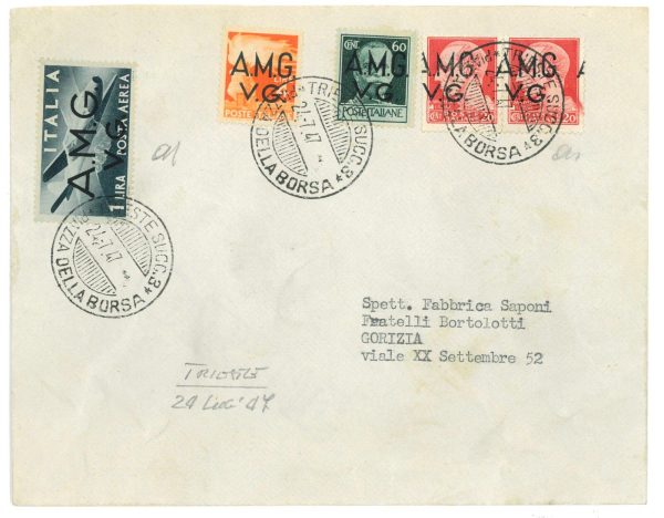P2652 - ITALIA AMG-VG , BELLA LETTERA PER GORIZIA, IN TARIFFA DI L 6,00