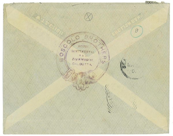 P2841 - INDIA 1901 VERY NICE DECORATIVE HOTEL COVER, FROM CALCUTTA TO FIRENZE - immagine 2