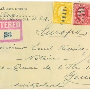 P2844 - USA, PRINTED 2 CENT COVER WITH A TRICOLOR FRANKING MAKING 15 CENT RATE