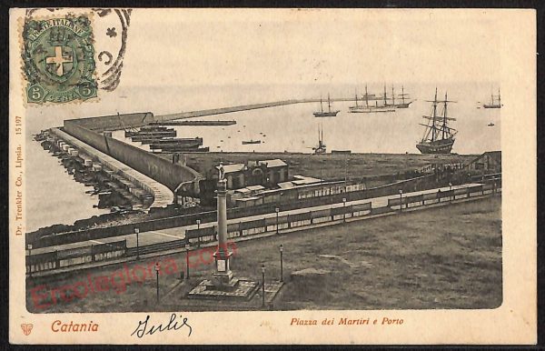 ae4766 - CARTOLINA D'EPOCA - Catania Città - Piazza dei Martiri