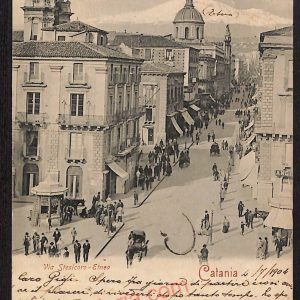 ae4773 - CARTOLINA D'EPOCA - Catania Città - Via Stesicoro  1904