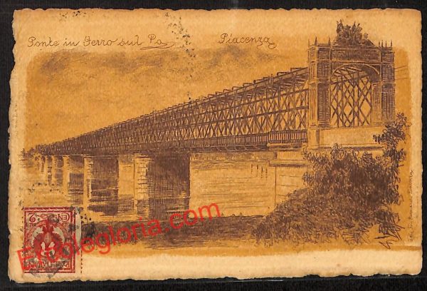 ah7508 - CARTOLINA D'EPOCA - Piacenza Città - Ponte in Ferro sul Po