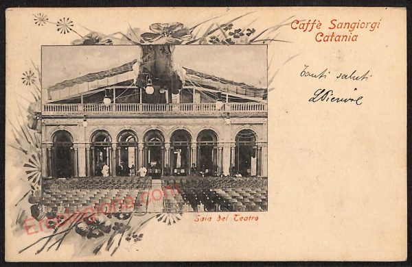 ae4777 - CARTOLINA D'EPOCA - Catania Città - Teatro  1902