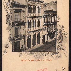 ae4788 - CARTOLINA D'EPOCA - Catania Città - Facciata del Teatro e Hotel  1902