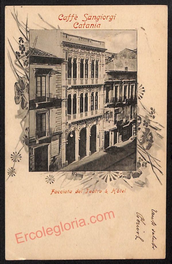 ae4788 - CARTOLINA D'EPOCA - Catania Città - Facciata del Teatro e Hotel  1902