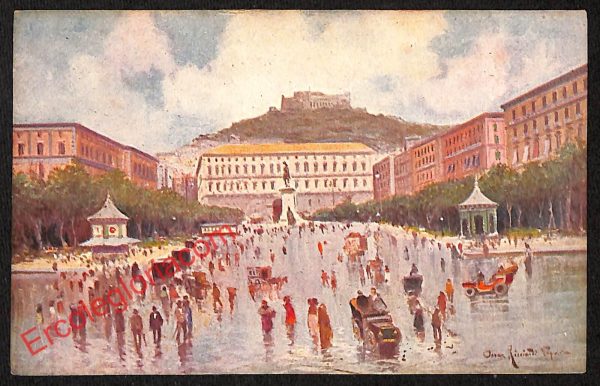 ah3619 - CARTOLINA D'EPOCA - Napoli Città - Piazza Municipio